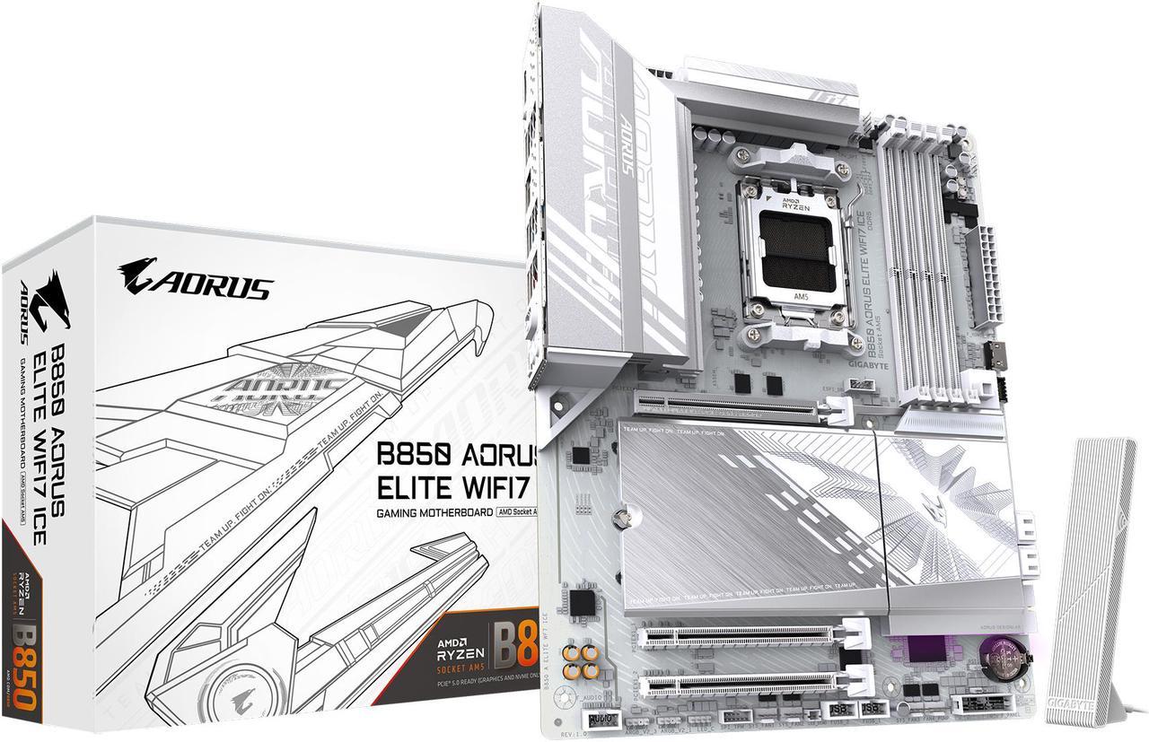 Gigabyte B850 A ELITE WF7 ICE AMD AM5 LGA 1718 Motherboard - ATX - DDR5
