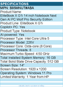 HP B85MNUT#ABA EliteBook X G1i 14" Notebook Next Gen AI PC - 1920 x 1200