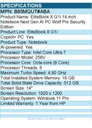 HP B85MQUT#ABA EliteBook X G1i 14" Notebook Next Gen AI PC - WUXGA - 1920 x 1200