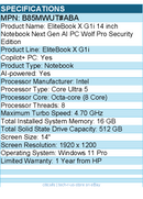 HP B85MWUT#ABA EliteBook X G1i 14" Notebook Next Gen AI PC - WUXGA - 1920 x 1200