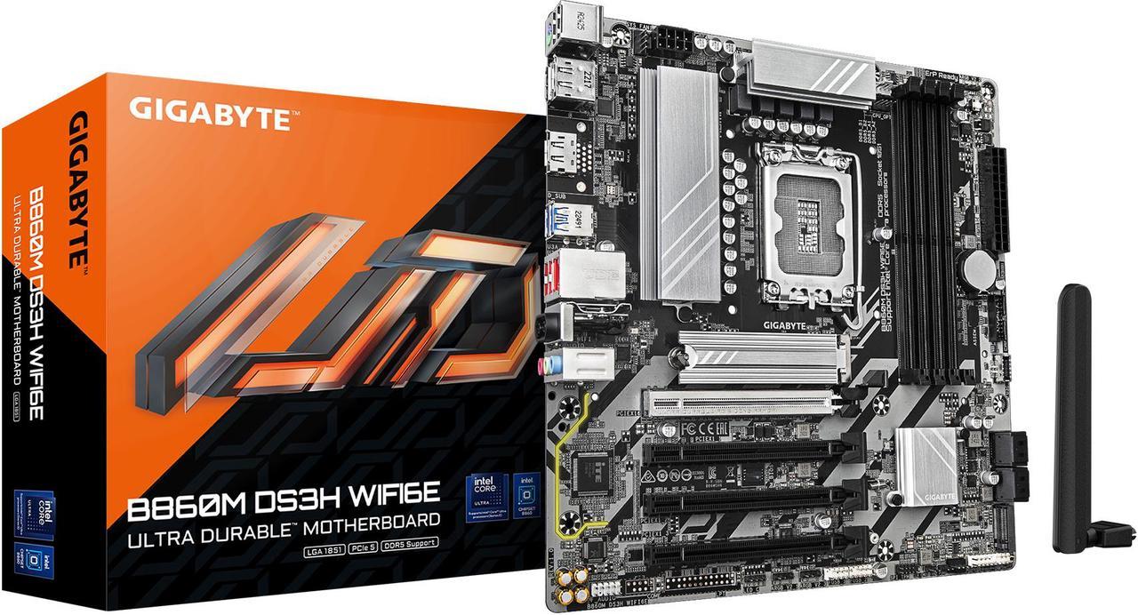 Gigabyte B860M DS3H WIFI6E Intel Core Ultra (Series 2) LGA 1851 Motherboard