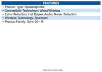 HP Poly B95VLAA#AC3 Sync 20+M Speakerphone USB-C/A Adapter