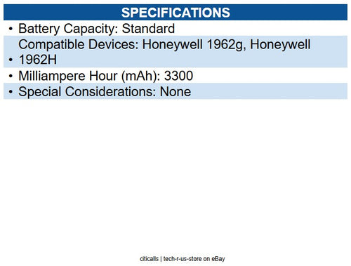 Honeywell BAT-SCN11 Battery for Handheld Scanner - Battery Rechargeable