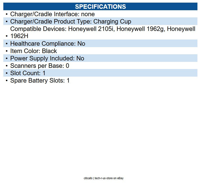 Honeywell BAT-SCN11-CUP Cup for BAT-SCN11 battery charger (MB4-BAT-SCN11)