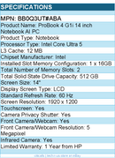 HP BB0Q3UT#ABA ProBook 4 G1i 14" Touchscreen Notebook - WUXGA - 60 Hz