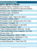 HP BB3R1UT#ABA ProBook 4 G1i 16" Notebook - Intel Core Ultra 7 255U