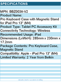 Belkin BBZ003tt-V2 Pro Keyboard Case with Magnetic Stand for iPad Pro 13" (M4)