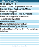 Belkin BBZ010TT Wireless Keyboard and Mouse Combo for Windows OS - Full Size