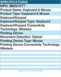 Belkin BBZ010TT Wireless Keyboard and Mouse Combo for Windows OS - Full Size