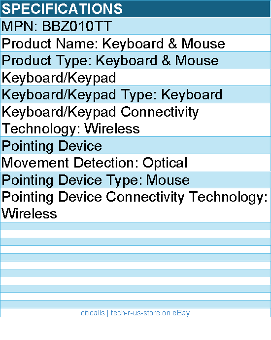 Belkin BBZ010TT Wireless Keyboard and Mouse Combo for Windows OS - Full Size