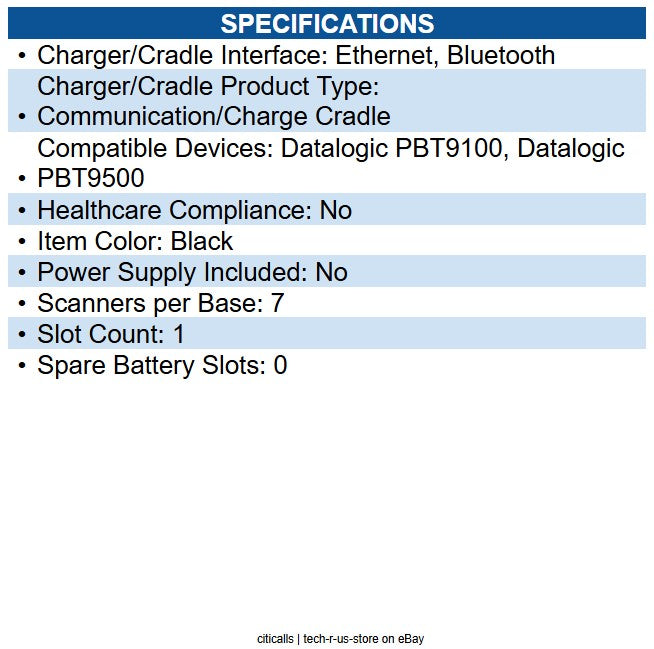 Datalogic BC9180-BT Cradle Docking - Bar Code Scanner - Charging Capability