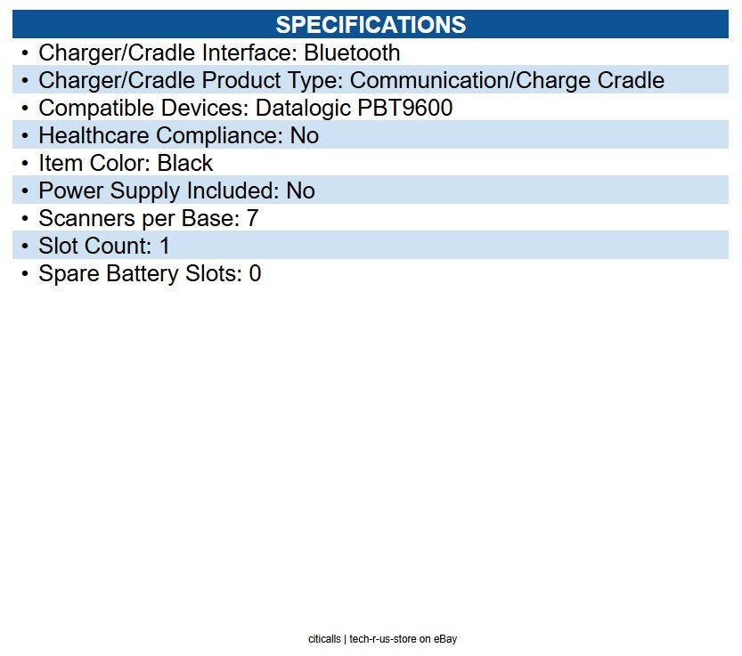Datalogic BC9681-BT-N200 Cradle Docking - Bar Code Scanner - Charging Capability