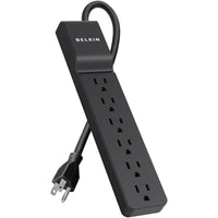 Belkin BE106000-04-BLK 6-Outlet Home and Office Surge Protector - 4 foot cord