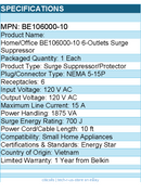 Belkin BE106000-10 6 Outlet Home/Office Surge Protector - Rotating Plug