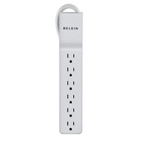 Belkin BE106000-2.5 6 Outlet Home/Office Surge Protector - 2.5 foot Cable -White