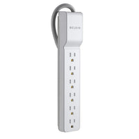 Belkin BE106000-2.5 6 Outlet Home/Office Surge Protector - 2.5 foot Cable -White