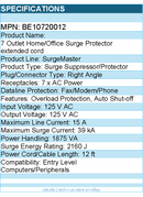 Belkin BE10720012 7-Outlet Surge Protector - 12ft Cord - Right Angle Plug