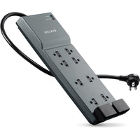 Belkin BE10820006 8-Outlet Surge Protector - 6ft Cord - Right Angle Plug - 3550J