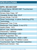 ASUS BE24ECSBT 23.8-inch Full HD (1920 x 1080) LCD Touchscreen Monitor