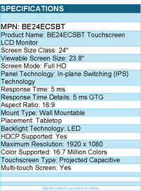 ASUS BE24ECSBT 23.8-inch Full HD (1920 x 1080) LCD Touchscreen Monitor