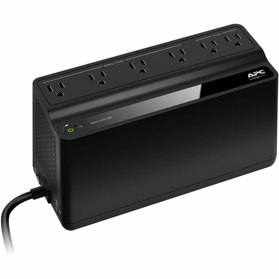 APC BE425M Back-UPS 425VA, 120V, 6 NEMA outlets (2 surge) - Black