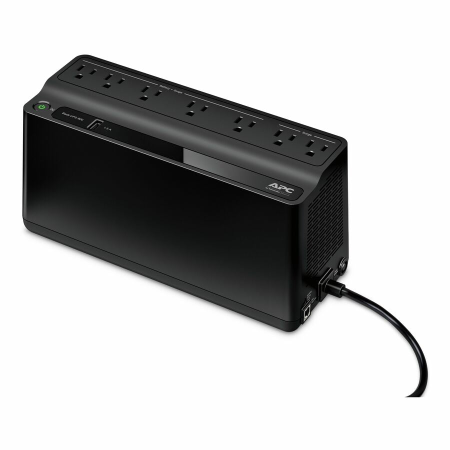 APC BE600M1 Back-UPS 600VA, 120V, 1 USB charging port, 7 NEMA outlets (2 surge)