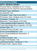 HP BE9E6UT#ABA EliteBook 8 G1i 14" Touchscreen Notebook - Intel Core Ultra 7