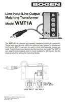 Bogen WMT1A Line Matching Transformer 600-Ohm 57 4188 01 RCA Small Steel Enclse