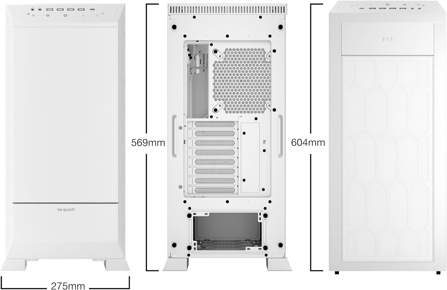 be quiet! BGW59 Dark Base 701 Midi Tower PC Case - Tempered Glass - White