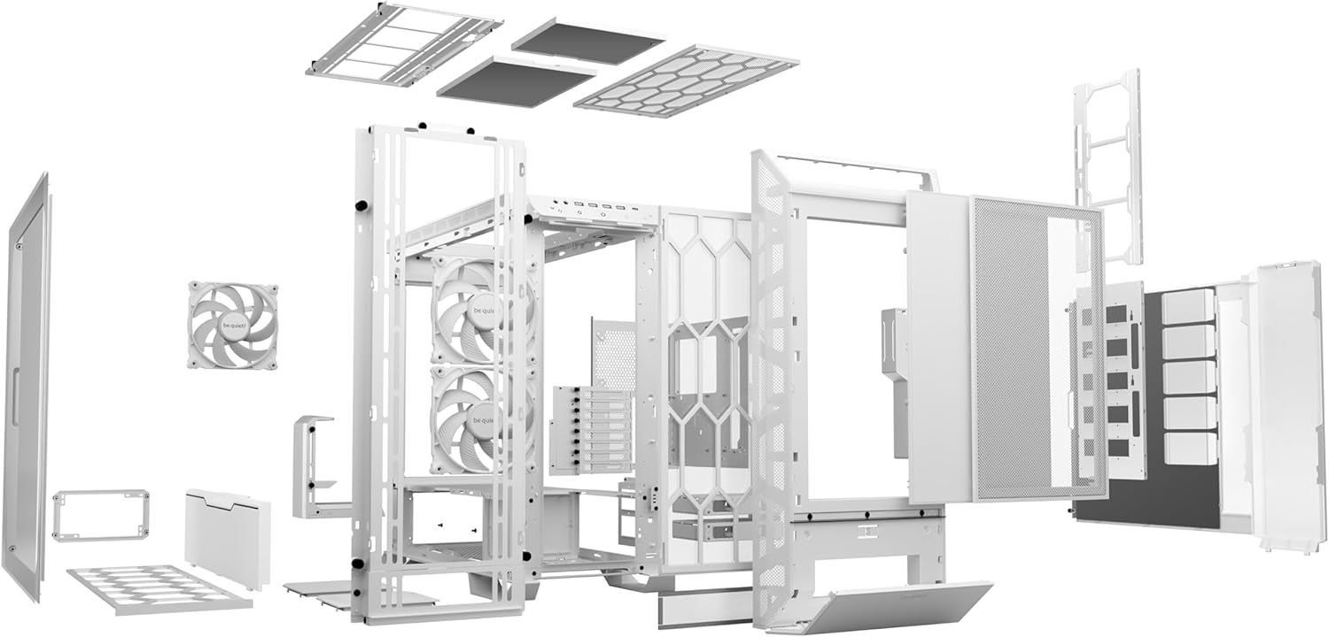 be quiet! BGW59 Dark Base 701 Midi Tower PC Case - Tempered Glass - White