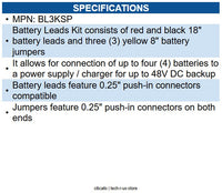 Altronix BL3KSP 48V Battery Leads Kit