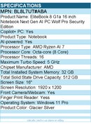 HP BL8L7UT#ABA EliteBook 8 G1a 16" Touchscreen Copilot+ PC Notebook