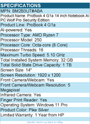 HP BM2B3UT#ABA ProBook 4 G1a 14" Touchscreen Notebook - WUXGA - AMD Ryzen 7 250