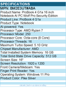 HP BM2E3UT#ABA ProBook 4 G1a 16" Notebook - WUXGA - AMD Ryzen 7 250 -Pike Silver