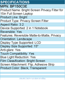 3M BP150C3E Bright Screen Privacy Filter for 15in Full Screen Laptop, 3:2