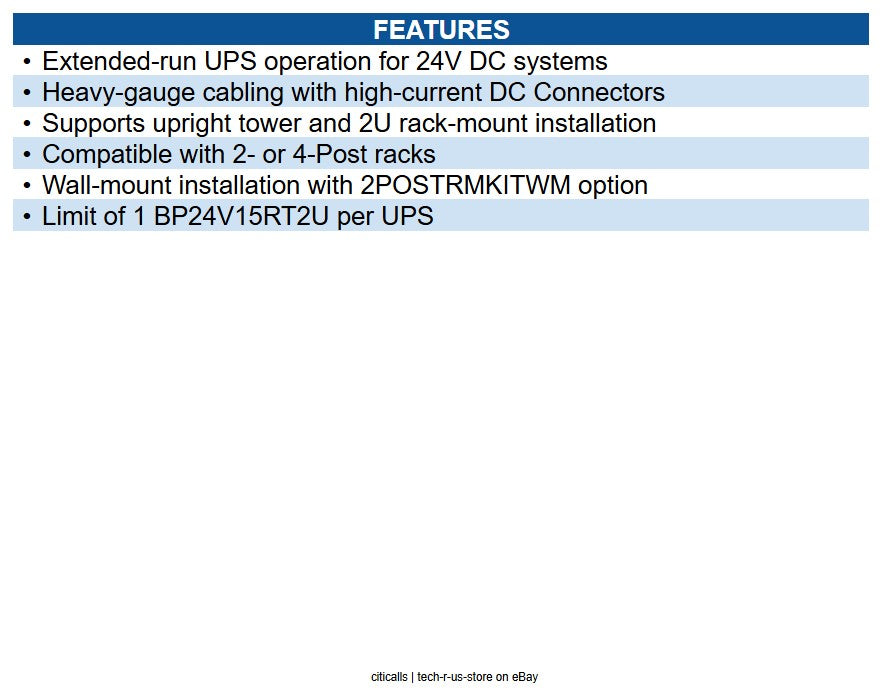 Eaton BP24V15RT2U External 24V 2U External Rack/Tower Battery Pack