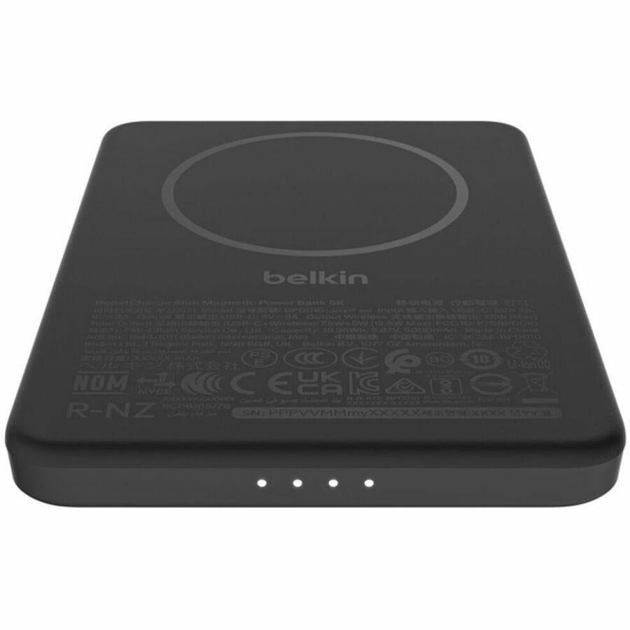 Belkin BPD010FQBK BoostCharge Slim Magnetic Power Bank 5K For Smartphone, iPhone