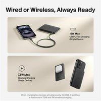 Belkin BPD010FQBK BoostCharge Slim Magnetic Power Bank 5K For Smartphone, iPhone