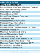 HP BQ4C1UT#ABA EliteDesk 8 G1i Desktop Computer - Intel Core Ultra 5 235T