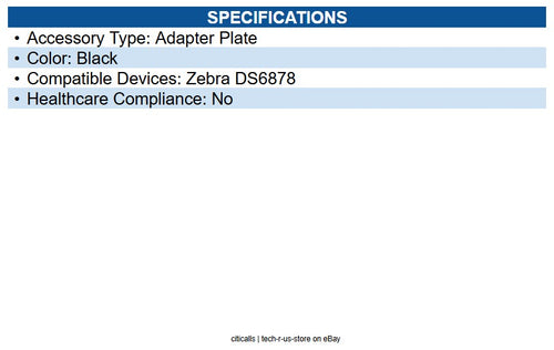 Zebra BRKT-AP0081W-04 Bracket, Adapter Plate For DS6878 TO DS.