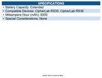 CipherLab BRS36BAT00004 RS36 4000 mAh Standard Battery