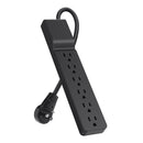 Belkin BSE600-06BLK-WM 6-Outlet Surge Protector - 6ft Cord - Rotating Plug