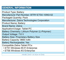 Zebra BTRY-ET5X-10IN3-02 Replacement Prop Battery 9660 mAh 7.6V for ET51 ET56