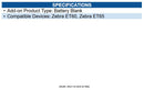 Zebra BTRY-ET6X-0AH-01 No Cells Battery Housing for ET6x Tablet PC Proprietary