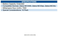 Zebra BTRY-MC33-70MA-10 Battery for Mobile Computer - Battery Rechargeable