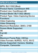 AVerMedia BU113G2-Black BU113G2 CamStream 4K Capture Card