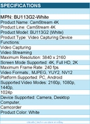 AVerMedia BU113G2-White BU113G2 CamStream 4K Capture Card - White