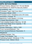 HP BX7U3UT#ABA ZBook 8 G1i 16" Mobile Workstation - Intel Core Ultra 7