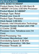 Intel BX8071514600KF Core i5 (14th Gen) i5-14600KF (14 Core) 3.50 GHz Processor