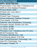 Intel BX80768245K Core Ultra 5 245K (14 Core) 4.20 GHz Processor